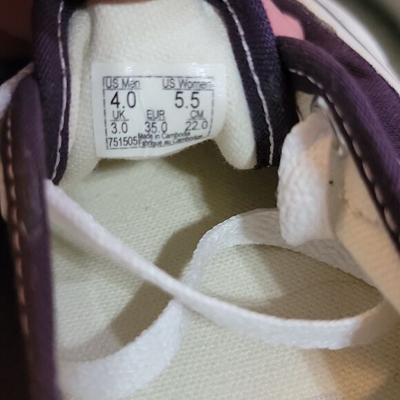 Vans Unisex Authentic Low-Top Purple Sneakers Size Women's 5.5 Men's 4 - Picture 9 of 10